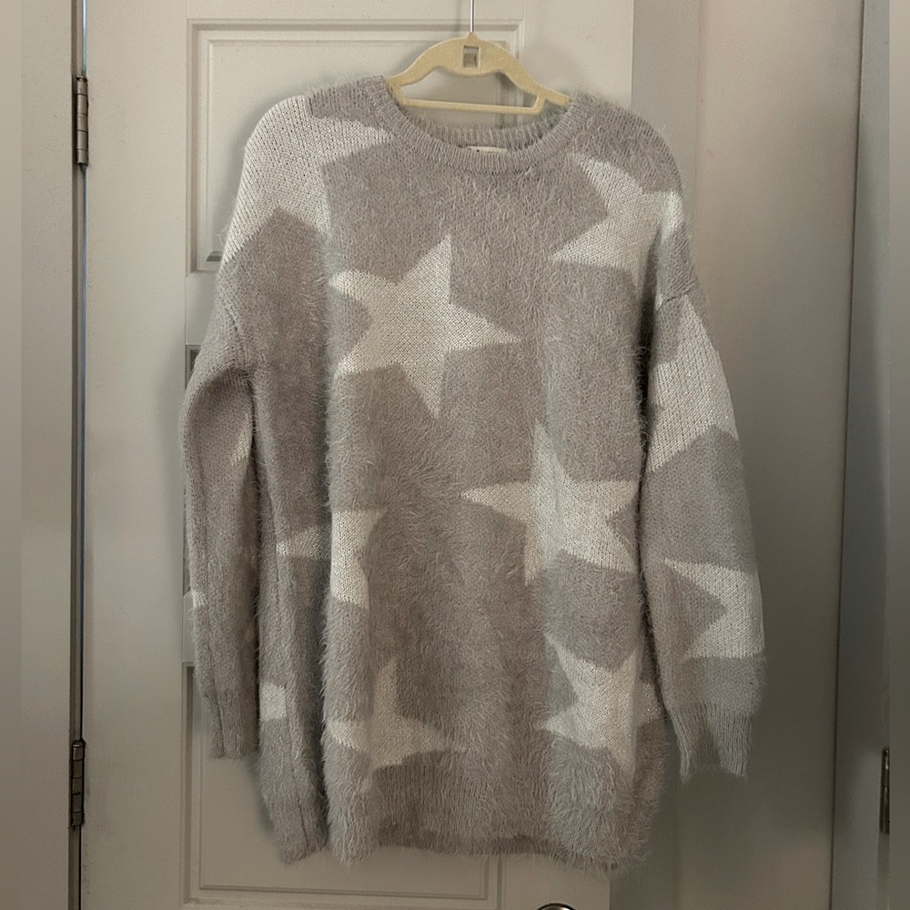 Show Me Your Mumu Stars Sweater Dress Tunic- Grey size XS